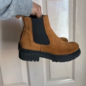 Anthropologie Brown Suede Ankle Boots